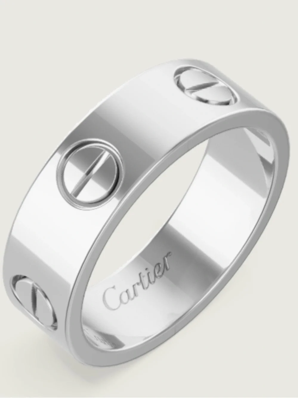 Cartier Love Band Ring in Polished White Gold